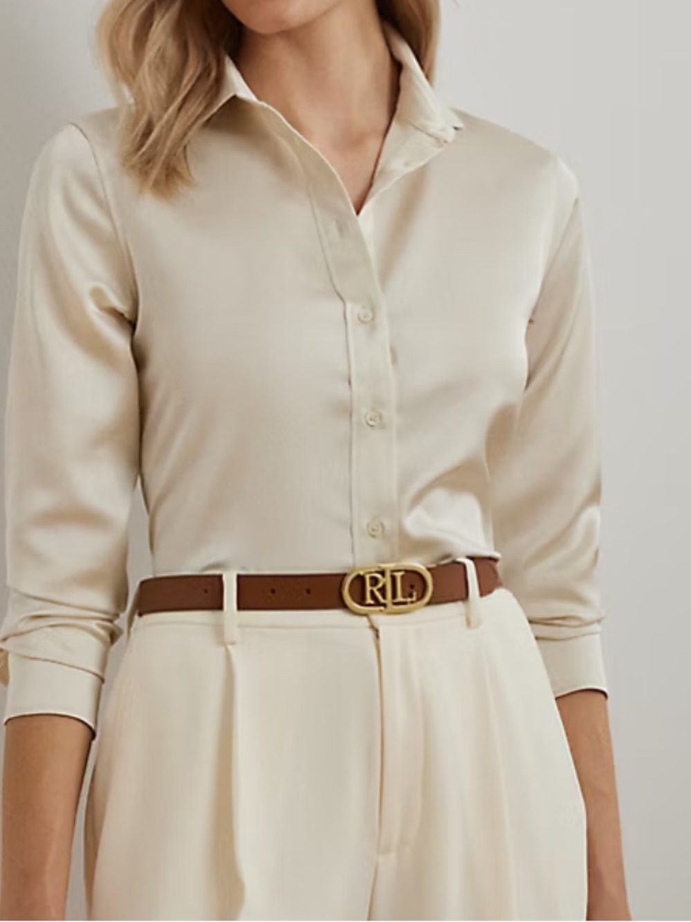 LAUREN RALPH LAUREN CLASSIC FIT SATIN CHARMEUSE SHIRT
MEDIUM - Picture 2 of 8